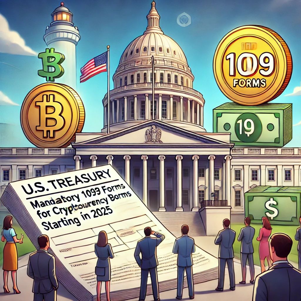 2025年から暗号通貨ブローカーに1099フォーム提出を義務化、米財務省発表