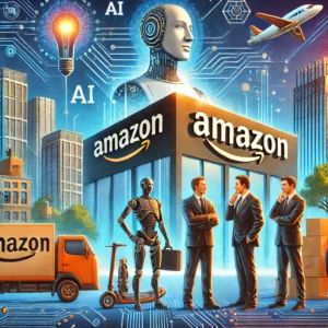 DALLE 2024-06-29 133747 - A scene showing Amazon hiring executives from AI startup Adept to enhance its technology and competitiveness with elements of innovation business st - innovaTopia