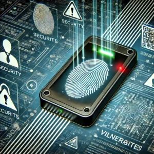 DALLE 2024-10-01 071906 - An illustration depicting the vulnerabilities of biometric terminals showing a fingerprint scanner with security alerts and warning symbols The imag - innovaTopia