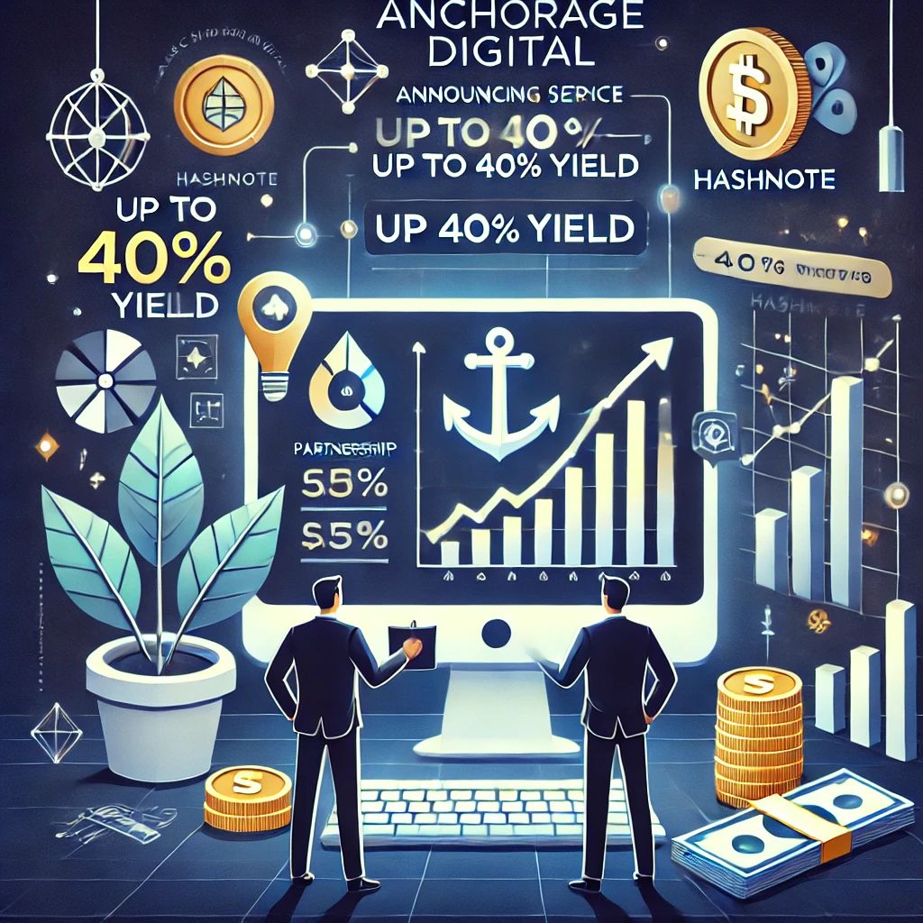 Anchorage Digitalが最大40%利回りの新サービス発表、Hashnoteと提携