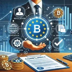 DALLE 2024-07-02 042527 - Illustration of Circle complying with new EU regulations MiCA for stablecoin issuance Show symbols of regulation and compliance like checkmarks and d - innovaTopia