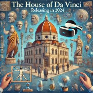 DALLE 2024-07-02 044137 - Illustration of the VR version of The House Of Da Vinci releasing in 2024 Show symbols of Leonardo da Vincis inventions and art with elements of - innovaTopia