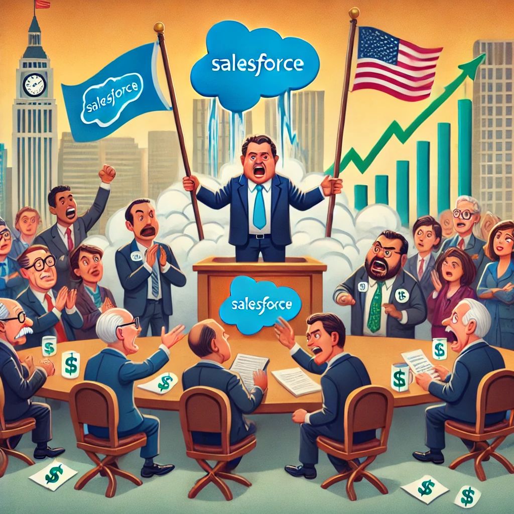 Salesforce株主、CEO報酬計画に反旗 – 株価上昇にも関わらず反対票投じる