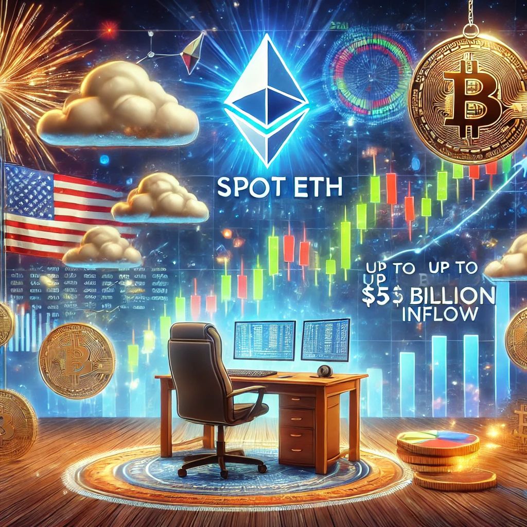 米国でのスポットETH ETF取引開始後、最大50億ドルの純流入予測