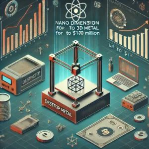 DALLE 2024-07-04 042230 - An illustration showcasing Nano Dimensions acquisition of Desktop Metal for up to 3 million Depict elements of 3D printing technology and financi - innovaTopia