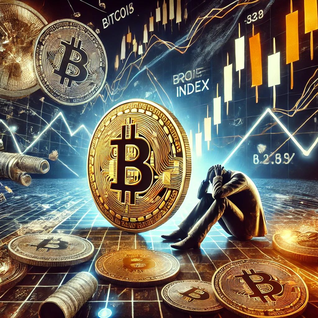 ビットコイン価格下落、市場恐怖指数が年初来最低に
