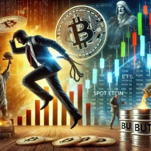 DALLE 2024-07-08 020056 - A dramatic scene showing US traders pouring funds into spot ETFs after a sharp drop in Bitcoin featuring elements of digital currency financial char - innovaTopia