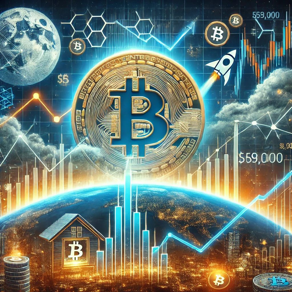ビットコイン59,000ドル超え、市場の短期回復と将来の不確実性