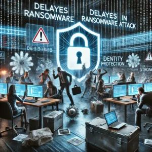 DALLE 2024-07-10 223735 - A dramatic illustration highlighting the urgency of addressing delays in ransomware attack responses emphasizing the importance of identity protectio - innovaTopia