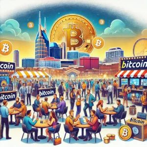 DALLE 2024-07-11 103742 - A vibrant scene depicting a Bitcoin conference in Nashville with attendees discussing and engaging in activities related to Bitcoin The atmosphere i - innovaTopia