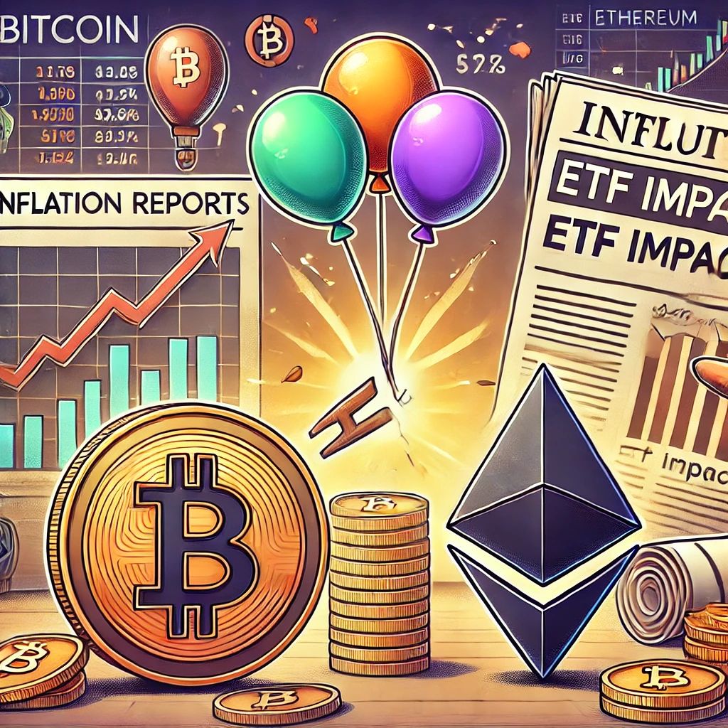 ビットコインとイーサリアム、インフレ報告とETFの影響下で市場動向に注目