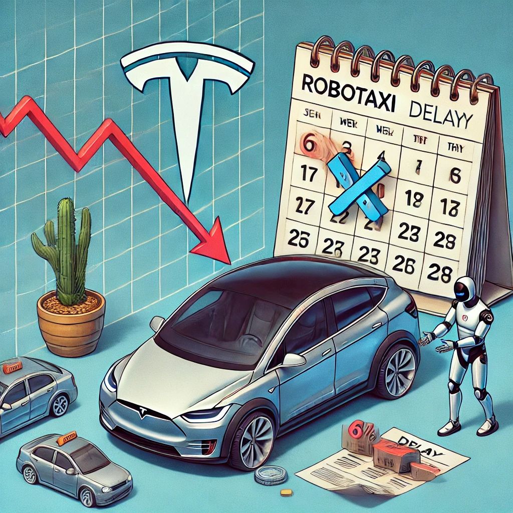 Tesla株6%急落、ロボタクシー発表遅延が影響