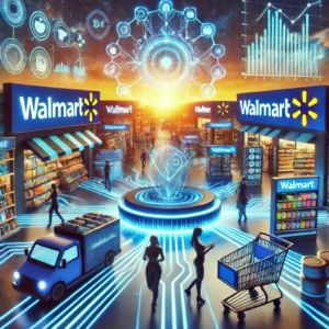 DALLE 2024-07-12 120322 - A vibrant scene showing Walmart using generative AI to innovate customer experience and productivity highlighting advanced technology and enhanced in - innovaTopia