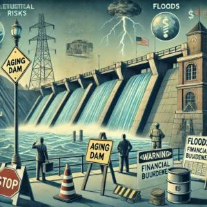 DALLE 2024-07-14 104837 - An illustration depicting the increasing risks of aging dams in America highlighting the complex challenges faced by the country The scene shows an - innovaTopia