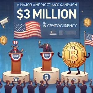 DALLE 2024-07-17 051355 - An illustration of a major American politicians campaign raising million in cryptocurrency The image should include elements of political campaig - innovaTopia