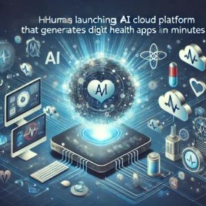 DALLE 2024-07-17 054647 - An illustration of Huma launching an AI cloud platform that generates digital health apps in minutes The image should include elements of AI technolo - innovaTopia