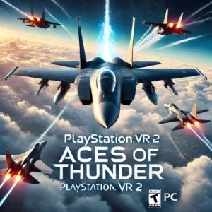 DALLE 2024-07-17 210957 - A VR flight simulator game titled Aces of Thunder showcasing a thrilling aerial dogfight scene The image depicts advanced fighter jets engaging in - innovaTopia