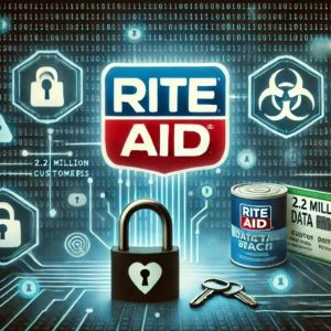 DALLE 2024-07-18 002511 - Rite Aid suffers data breach affecting 22 million customers victims of a ransomware attack The image should depict a cybersecurity theme with eleme - innovaTopia