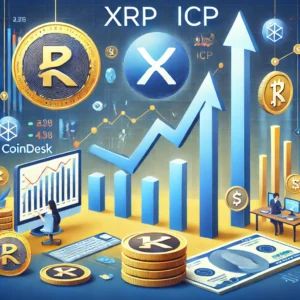 DALLE 2024-07-18 002514 - XRP and ICP leading the latest market trends in CoinDesk 20 The image should depict a financial theme with elements representing XRP and ICP cryptocu - innovaTopia