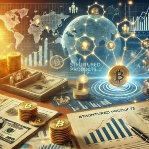 DALLE 2024-07-18 040932 - An illustration depicting a blockchain network with financial elements like graphs coins and documents The scene highlights the transformation of t - innovaTopia
