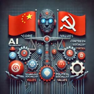 DALLE 2024-07-18 214234 - China demands AI companies adhere to core socialist values_ between technology and control The image should depict a balance between technology and - innovaTopia
