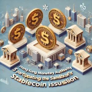 DALLE 2024-07-18 220129 - Hong Kong Monetary Authority announces 5 institutions participating in the sandbox for stablecoin issuance The image should depict a financial regula - innovaTopia