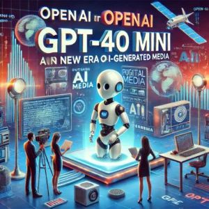 DALLE 2024-07-19 043731 - An illustration of OpenAI announcing GPT-4o mini marking a new era of AI-generated media The scene includes futuristic AI technology digital medi - innovaTopia