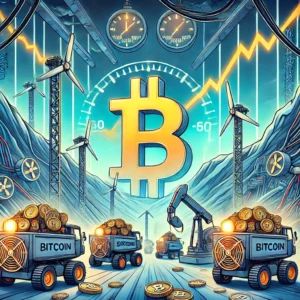 DALLE 2024-07-19 045715 - An illustration of the Bitcoin mining industry facing major changes and impacts due to the upcoming halving The scene includes Bitcoin mining rigs a - innovaTopia