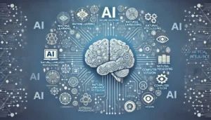 DALLE 2024-07-23 080326 - A futuristic illustration of a human brain connected to various AI symbols and icons representing artificial intelligence concepts The brain is at t - innovaTopia