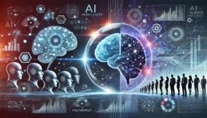 DALLE 2024-08-13 084014 - A high-resolution wide-format futuristic illustration showing a seamless blend of AI and human intelligence On one side a glowing AI brain represen - innovaTopia