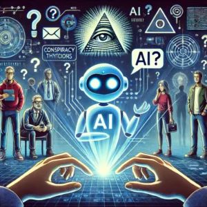 DALLE 2024-09-18 072431 - An illustration showing a group of people interacting with an AI chatbot The AI is presented as a holographic interface in front of them with one pe - innovaTopia