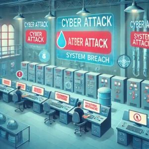 DALLE 2024-09-25 230228 - An illustration of a water treatment facility control room under cyber attack The control room has multiple computer screens displaying warning signs - innovaTopia