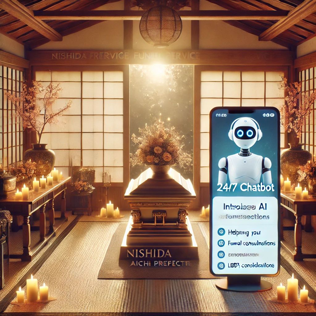 西田葬儀社、24時間対応のAIチャットボットを導入 – LGBTQ+にも配慮した革新的な葬儀サービス