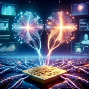 DALLE 2024-10-10 075857 - A futuristic illustration showing two intertwined neural networks one representing Hopfields associative memory model and the other Hintons Boltzma - innovaTopia