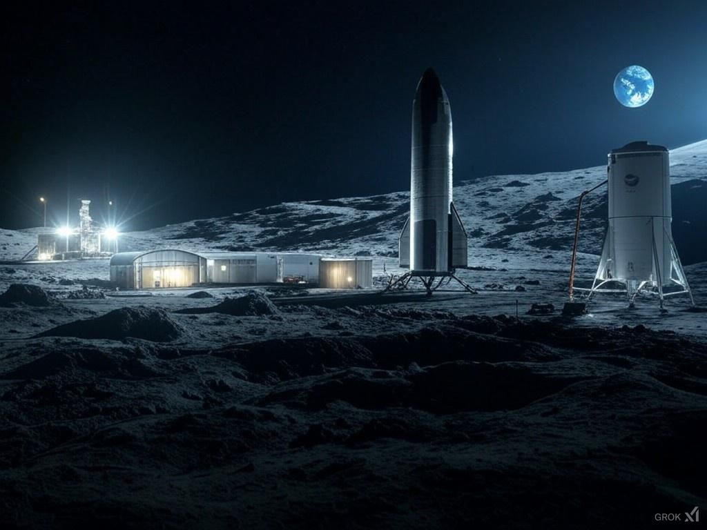 SpaceX＆Blue Origin、2025年から月面産業ハブ化へ本格始動 ー 燃料生産で火星への足がかりに