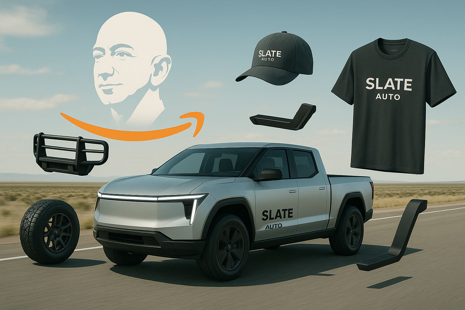 Slate Auto、ジェフ・ベゾス支援の新興EV企業 – 2.5万ドル電動ピックアップトラックで米市場に挑戦