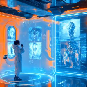 tatsu0256_A_futuristic_creative_studio_with_a_person_speaking_c5439fdc-bf35-4cb2-bd1d-30d5adf98ede_1 - innovaTopia