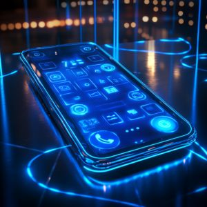tatsu0256_A_futuristic_smartphone_placed_on_a_table_displayin_9b9f3e29-5781-4d8d-8ac4-49542cea9f5d_0 - innovaTopia