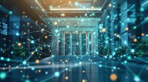A_sophisticated_modern_bank_environment_where_AI_-1749460428945 - innovaTopia