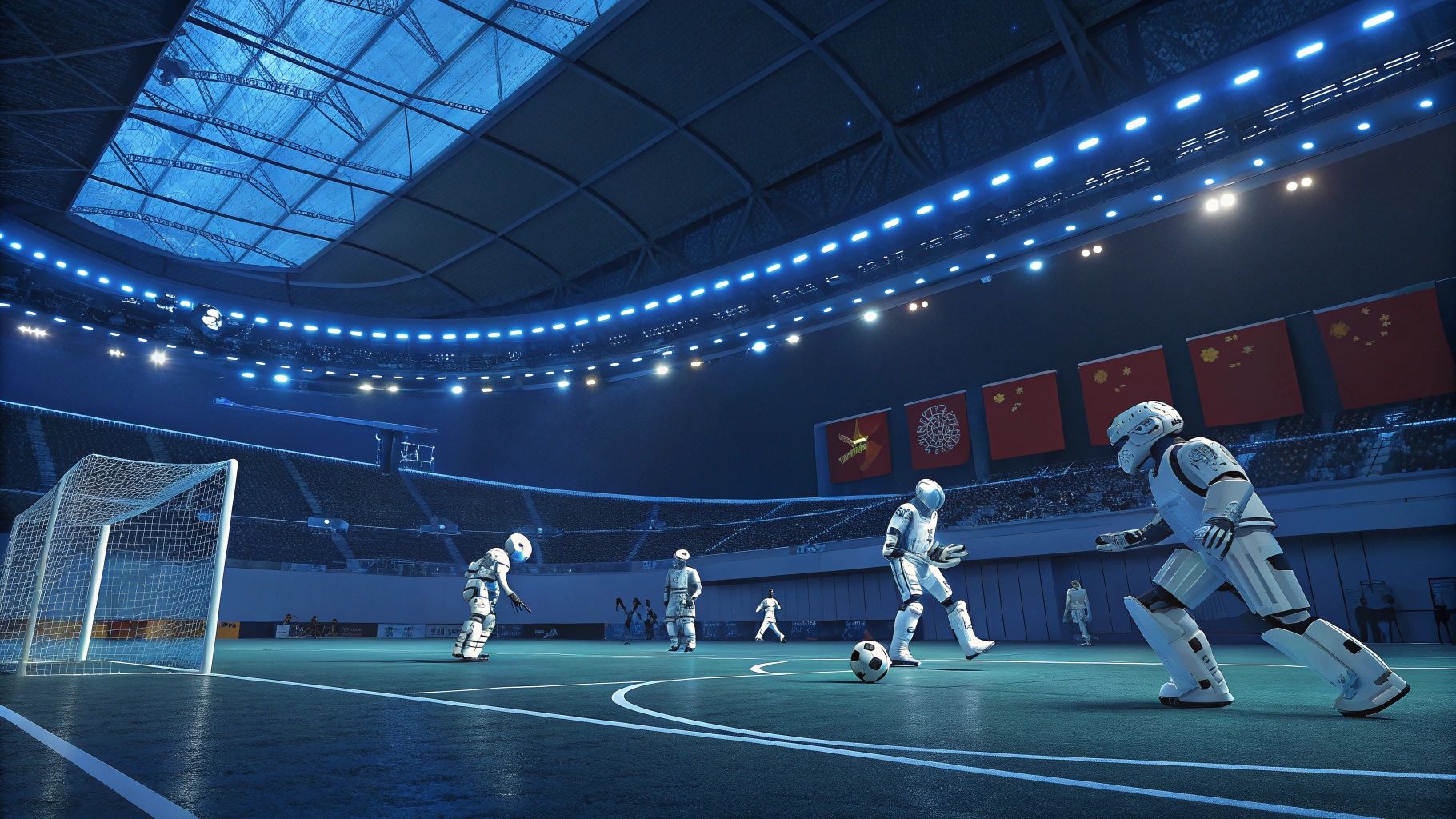 北京でヒューマノイドロボット・サッカー開催、中国が描くAI×スポーツ戦略