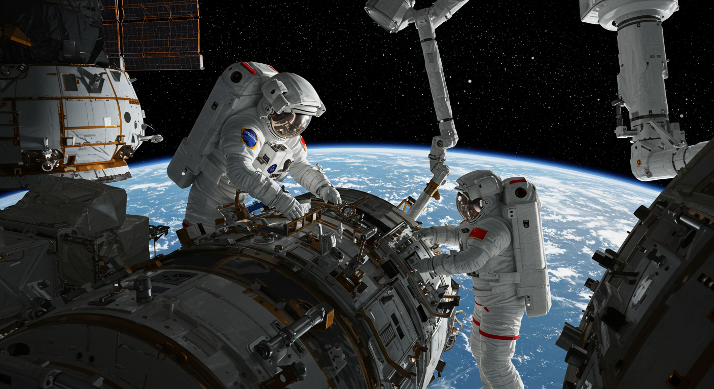 神舟20号宇宙飛行士、問天実験モジュールで6.5時間船外作業 – 次世代宇宙開発の効率化技術を実証