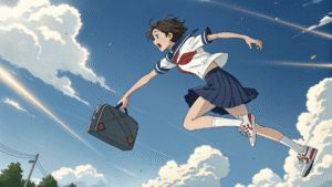 A_short-haired_high_school_girl_in_a_dynamic_midai-1752041282944 - innovaTopia