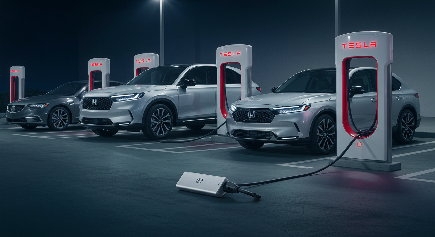 HondaとAcura、Teslaスーパーチャージャー解禁｜NACS標準統一で充電環境が劇的改善