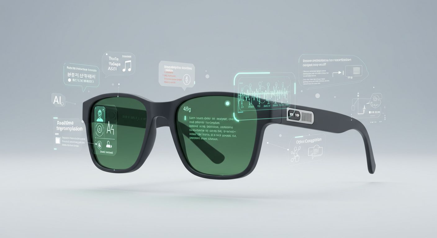Rokid Glasses、49gの軽量ARグラスでリアルタイム翻訳とテレプロンプター機能を実現