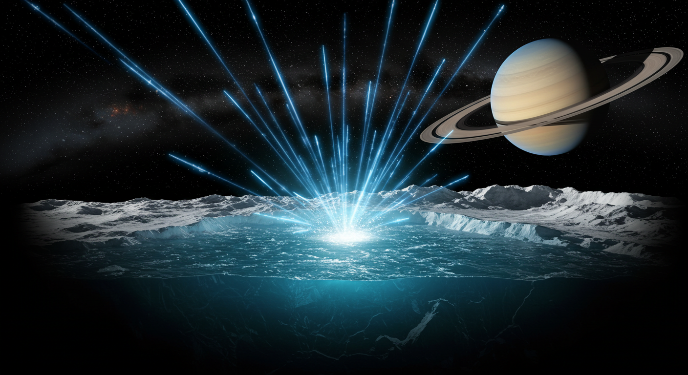 エンケラドス最有力候補に、宇宙線による放射線分解でエイリアン生命維持の新理論