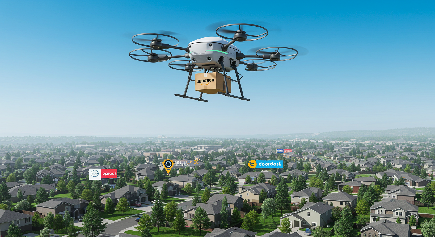 米国ドローン配送2025年大転換：FAA規制緩和でAmazon・Walmart・DoorDashが全米展開加速