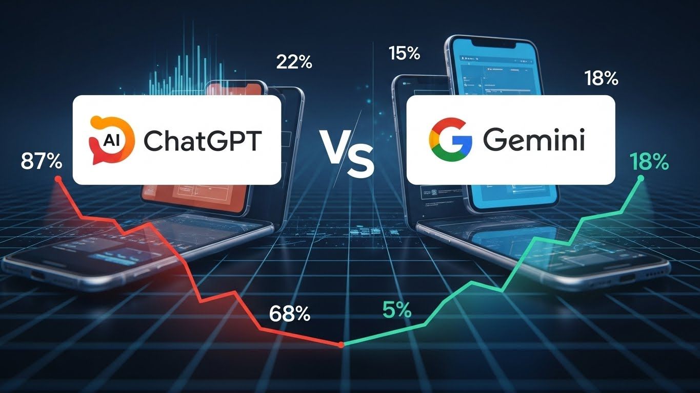 ChatGPT市場シェア68%に低下、Google Geminiが18%へ急成長—生成AI勢力図の転換点