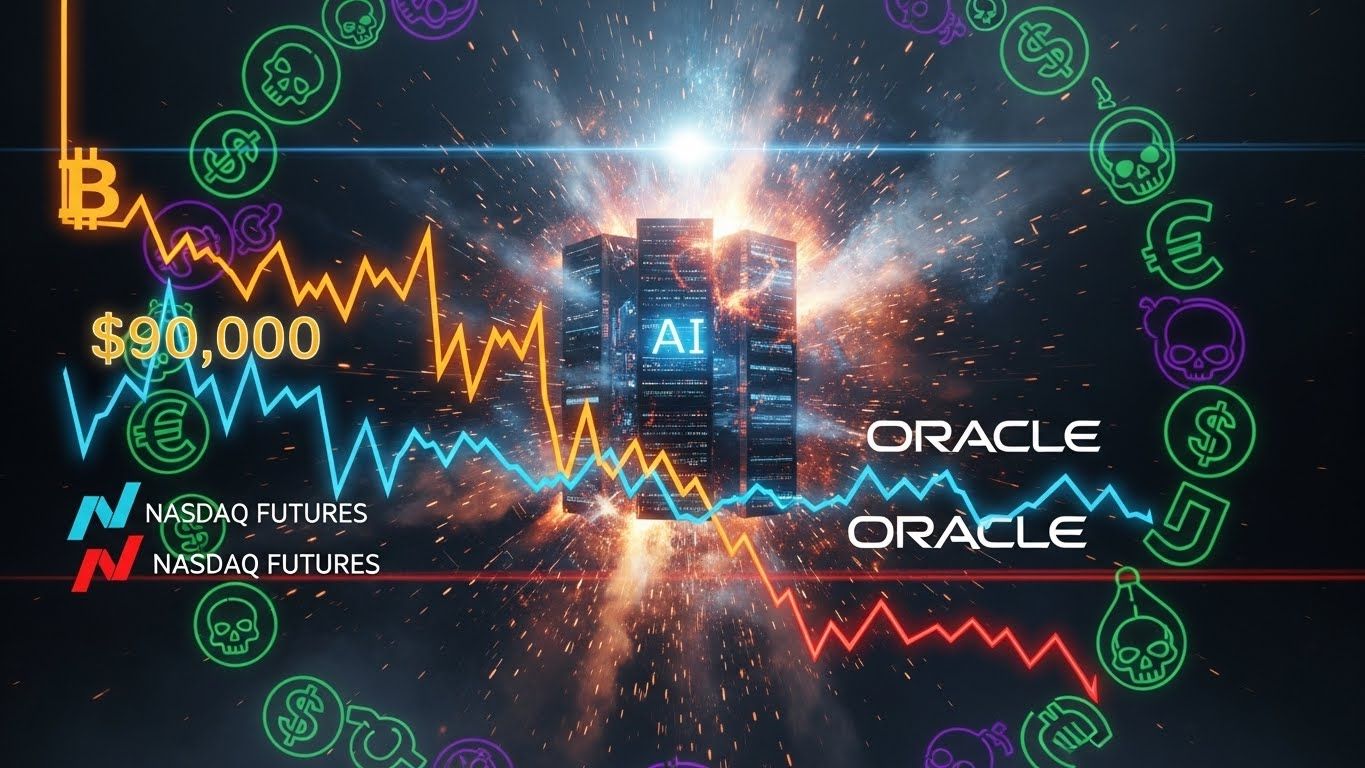 Oracle決算ショックでBTC9万ドル割れ AIバブル懸念再燃