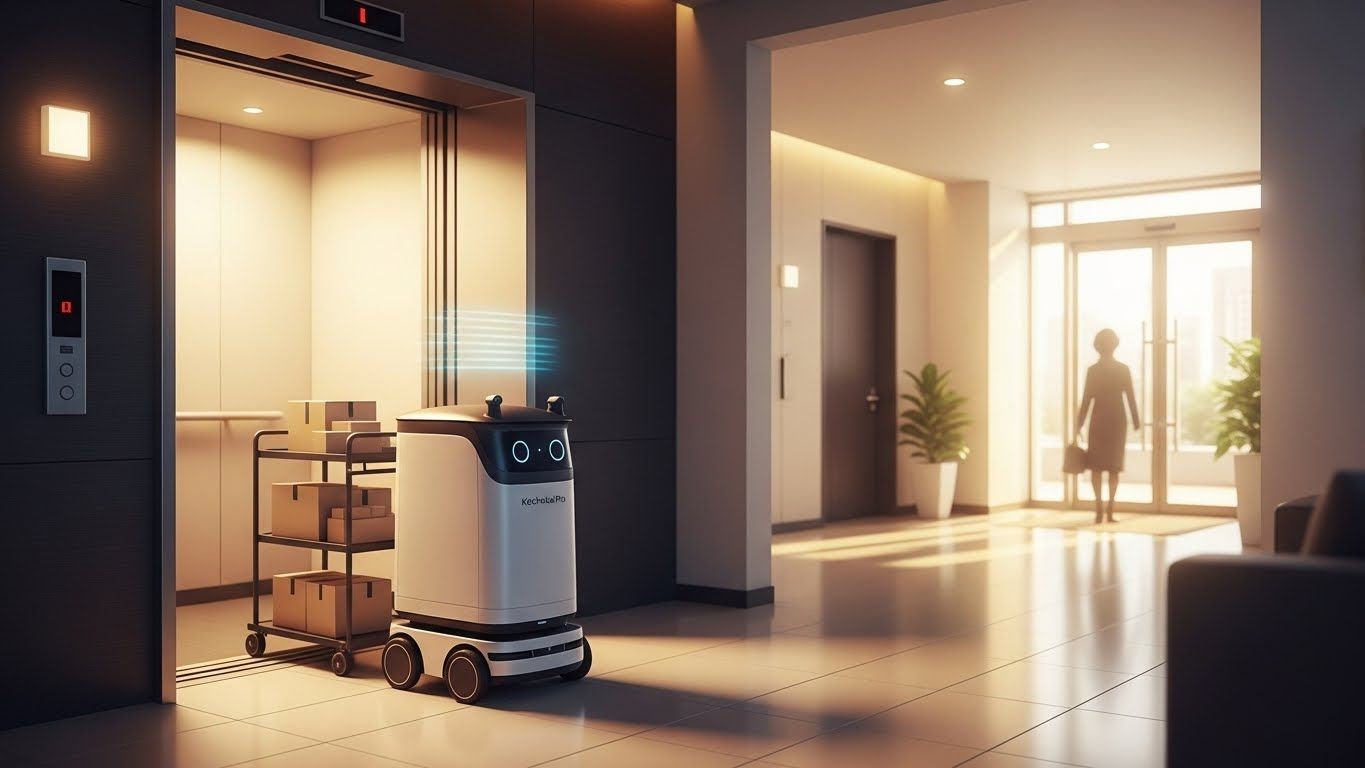 三菱電機BSとPreferred Robotics、エレベーター連携でマンション内荷物配送の実証実験を開始