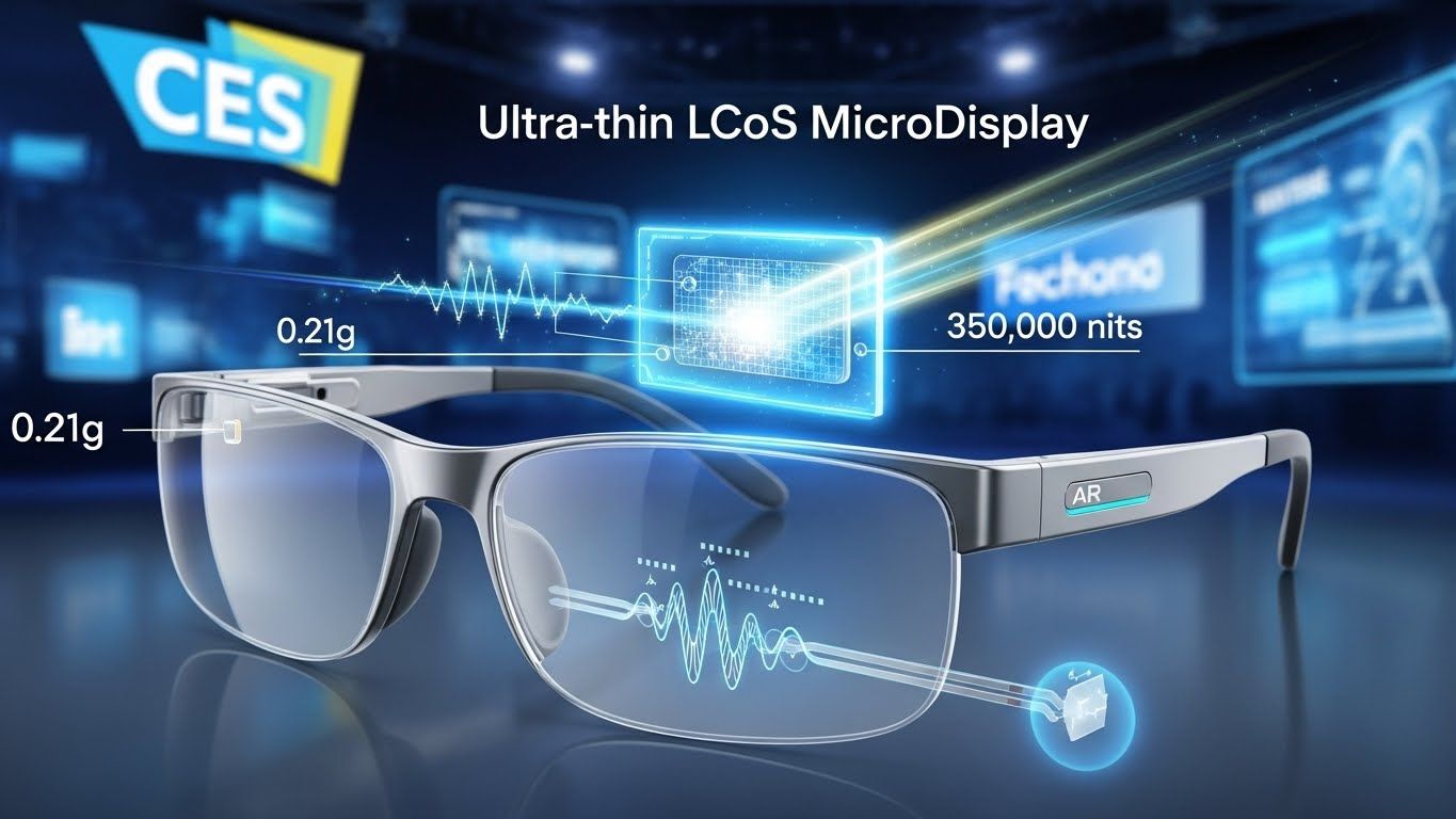 CES 2026：Himax・AUO共同開発のLCoSマイクロディスプレイ、わずか0.21gでARグラス市場に革新